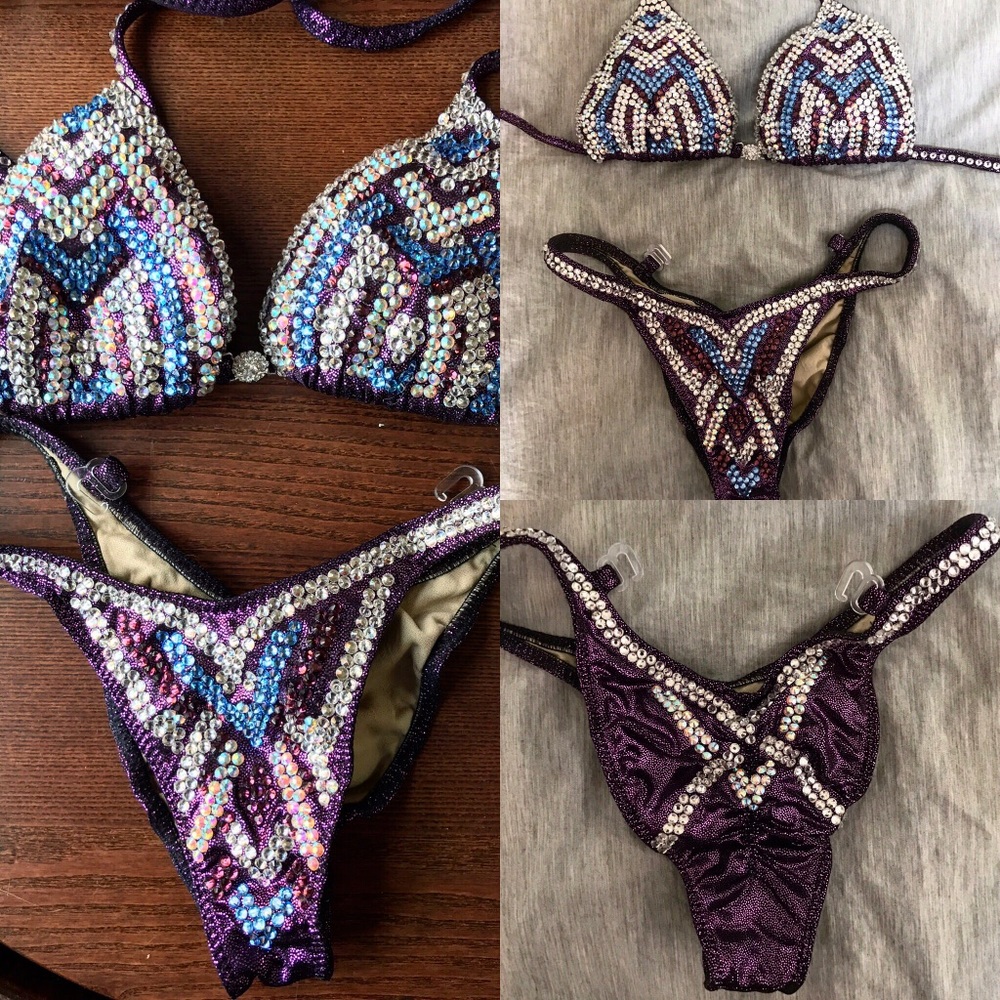 Ravish sands purple & blue figure competition suit